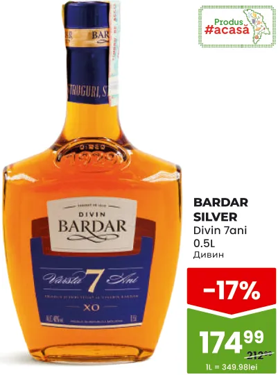BARDAR SILVER Divin 7 ani, 0,5 l