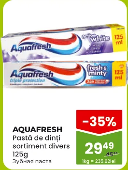 Pastă de dinți AQUAFRESH, sortimente diverse, 125 g