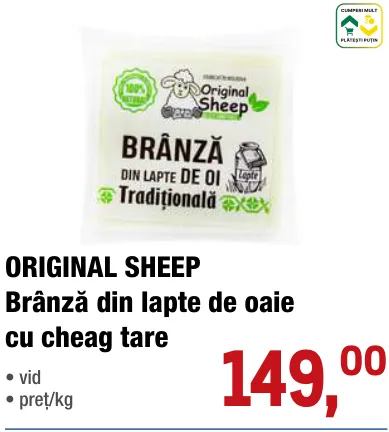 ORIGINAL SHEEP, твёрдый сычужный сыр из овечьего молока