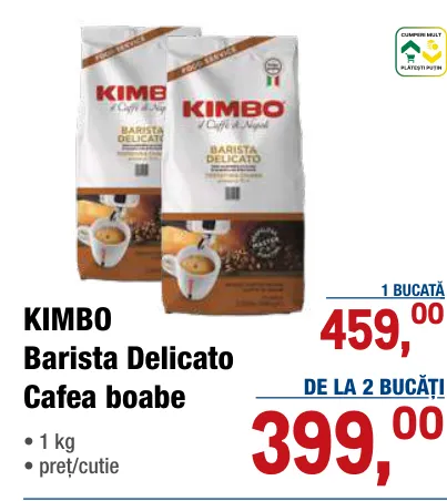 KIMBO Barista Delicato, кофе в зёрнах, 1 кг