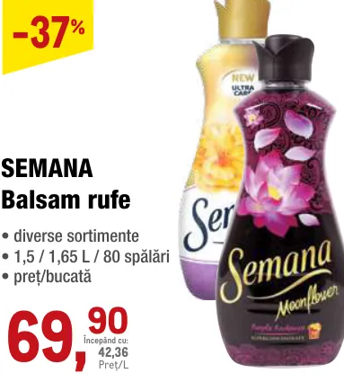 SEMANA Кондиционер для белья, 1,5 / 1,65 л