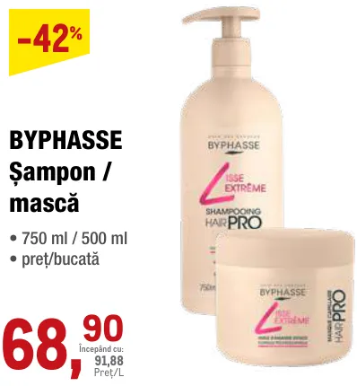 BYPHASSE Шампунь / маска, 750 мл / 500 мл