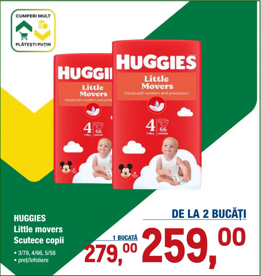 HUGGIES Little Movers Scutece pentru copii