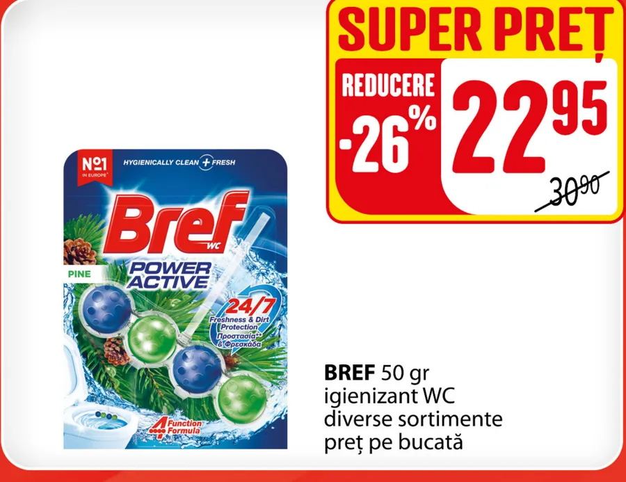 Средство для туалета BREF, 50 г, в ассортименте