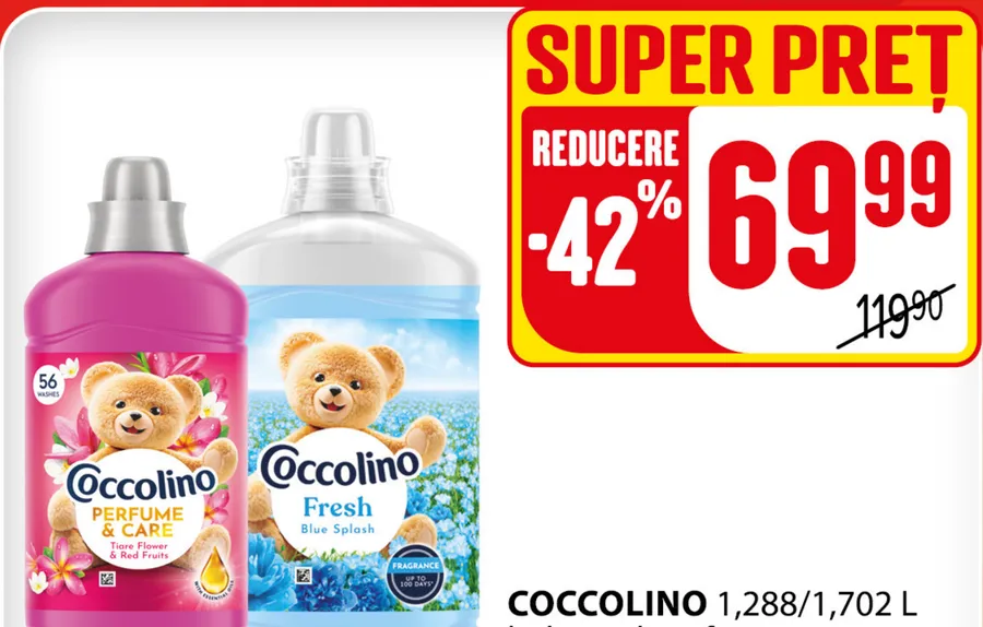 Кондиционер для белья COCCOLINO, 1,288/1,702 л, в ассортименте