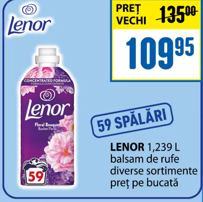 Кондиционер для белья Lenor, 1,239 л, 59 стирок, в ассортименте, цена за штуку