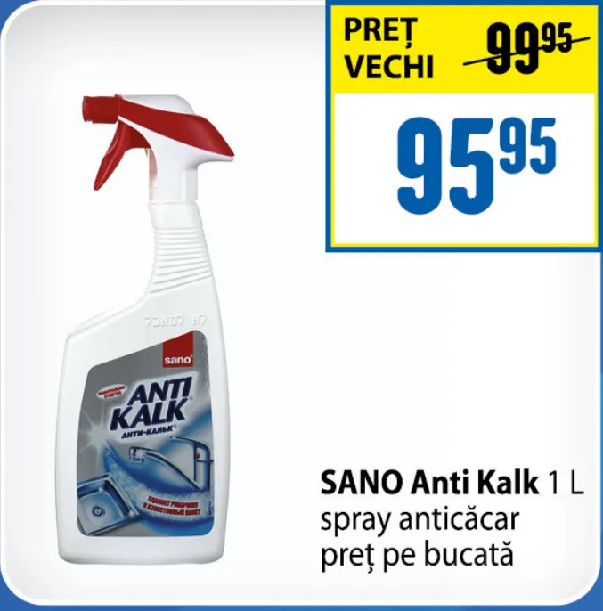 Спрей против известкового налёта SANO Anti Kalk, 1 л, цена за штуку