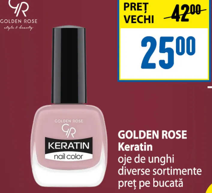 Лак для ногтей GOLDEN ROSE Keratin, в ассортименте, цена за штуку