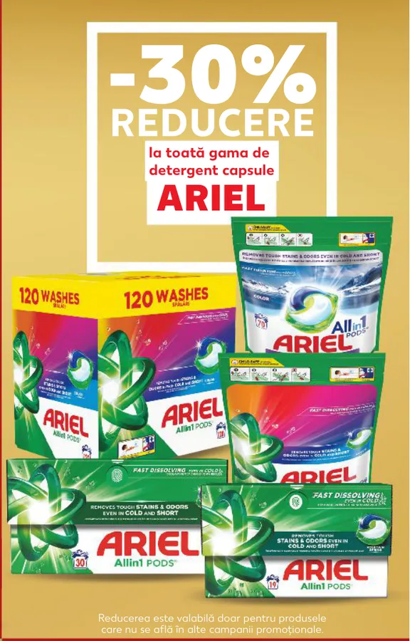 Весь ассортимент капсул для стирки ARIEL