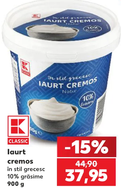 Iaurt cremos în stil grecesc, 10% grăsime