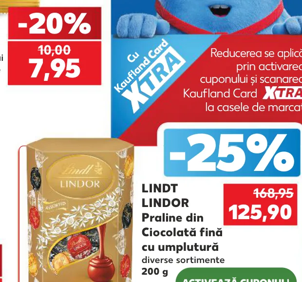 LINDT LINDOR, конфеты из нежного шоколада с начинкой, разные виды, 200 г