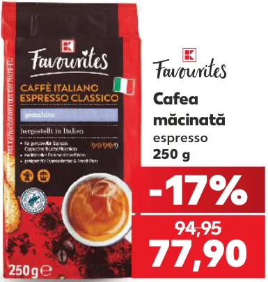 Молотый кофе эспрессо K-Favourites, 250 г