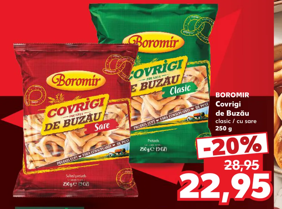 BOROMIR Крендельки из Бузэу, классические / с солью, 250 г