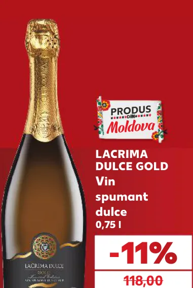 Сладкое игристое вино LACRIMA DULCE GOLD, 0,75 л