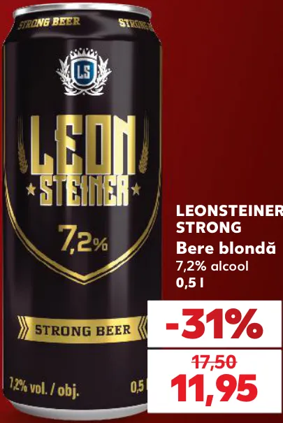 LEONSTEINER STRONG, светлое пиво, 7,2% алкоголя, 0,5 л