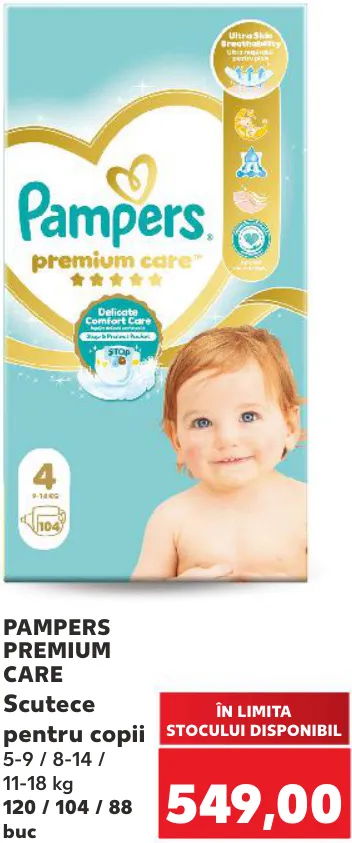 PAMPERS PREMIUM CARE Подгузники для детей, 5–9 / 8–14 / 11–18 кг