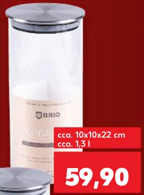 BRIO SAFE&STORE, банка с крышкой из нержавеющей стали, материал: боросиликатное стекло, около 10 × 10 × 22 см, около 1,3 л, 1 шт.