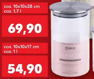 BRIO SAFE&STORE Банка из боросиликатного стекла с крышкой из нержавеющей стали, 1 шт.