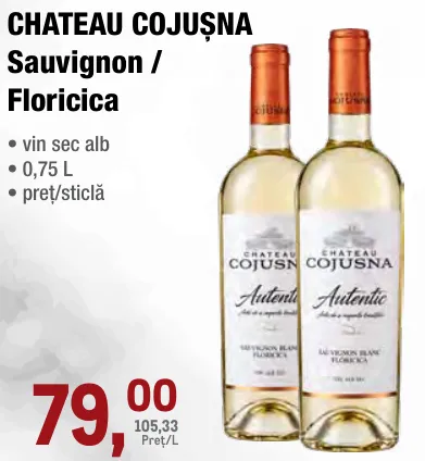 CHATEAU COJUȘNA Sauvignon / Floricica, 0,75 L