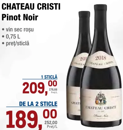 CHATEAU CRISTI Pinot Noir, 0,75 L