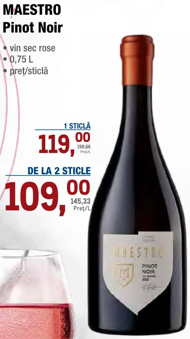 MAESTRO Pinot Noir, vin rosé sec, 0,75 L