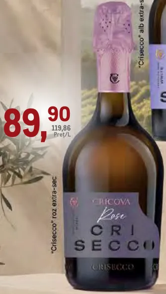Vin spumant CRICOVA „Crisecco” roz extra-sec