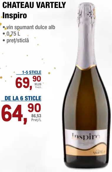 CHATEAU VARTELY Inspiro — белое сладкое игристое вино, 0,75 л