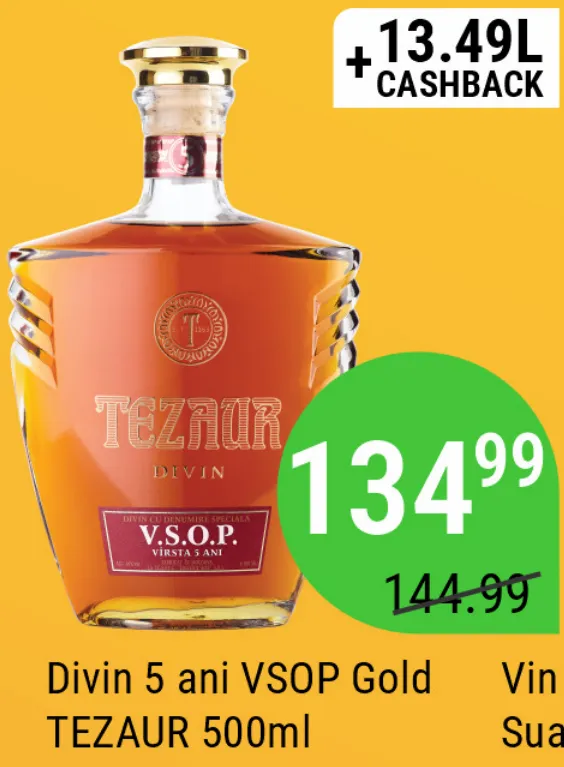 Divin 5 ani VSOP Gold TEZAUR, 500 ml