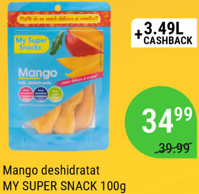 Сушене манго MY SUPER SNACK, 100 г