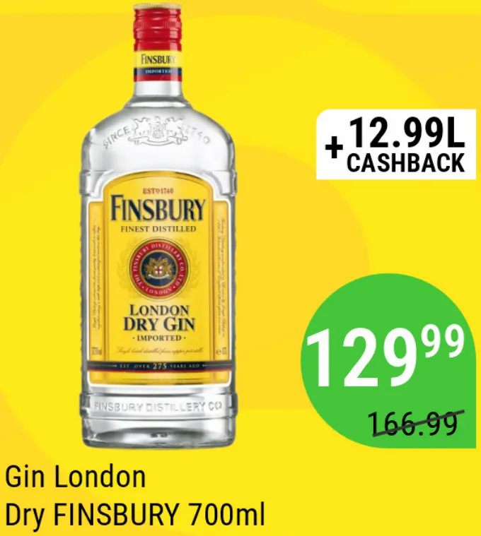 Gin London Dry FINSBURY, 700 ml