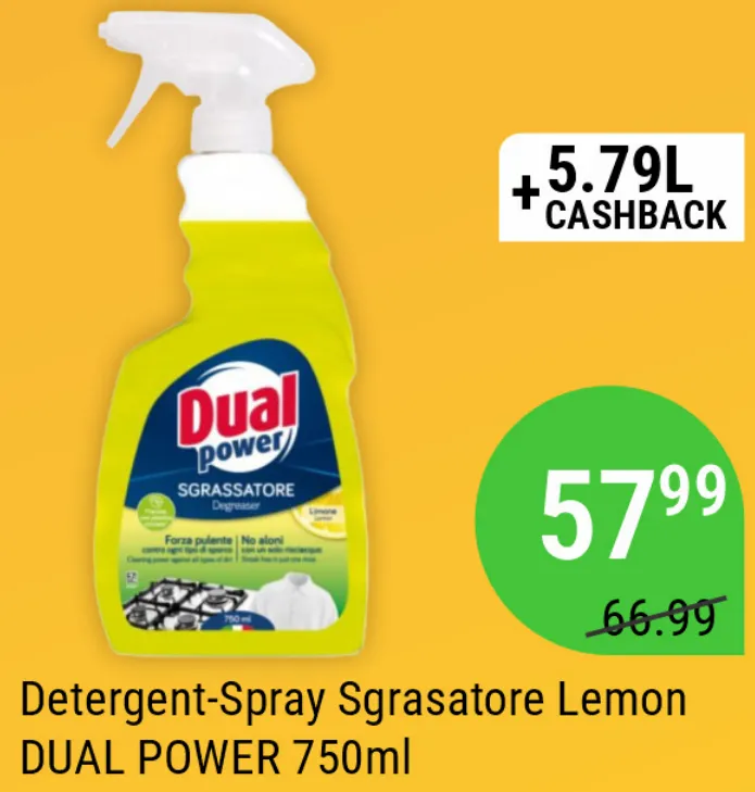 Чистящий спрей-обезжириватель Lemon DUAL POWER, 750 мл