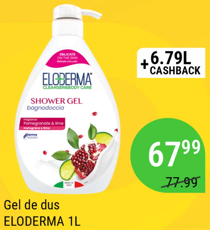Gel de duș ELODERMA, 1 L