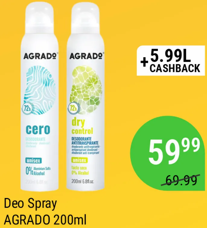 Дезодорант-спрей AGRADO, 200 мл