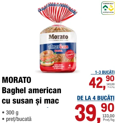 MORATO Bagel american cu susan și mac, 300 g