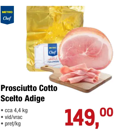 METRO Chef Варёная ветчина Scelto Adige, около 4,4 кг