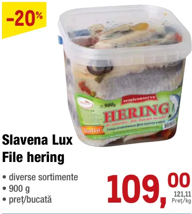 Slavena Lux File de hering, 900 g