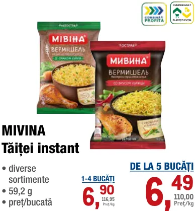MIVINA Tăiței instant, 59,2 g