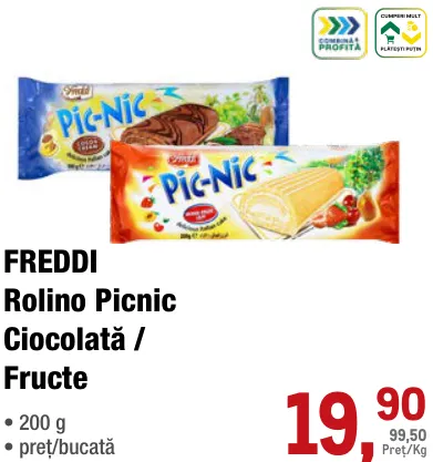 FREDDI Rolino Picnic Ciocolată / Fructe, 200 g