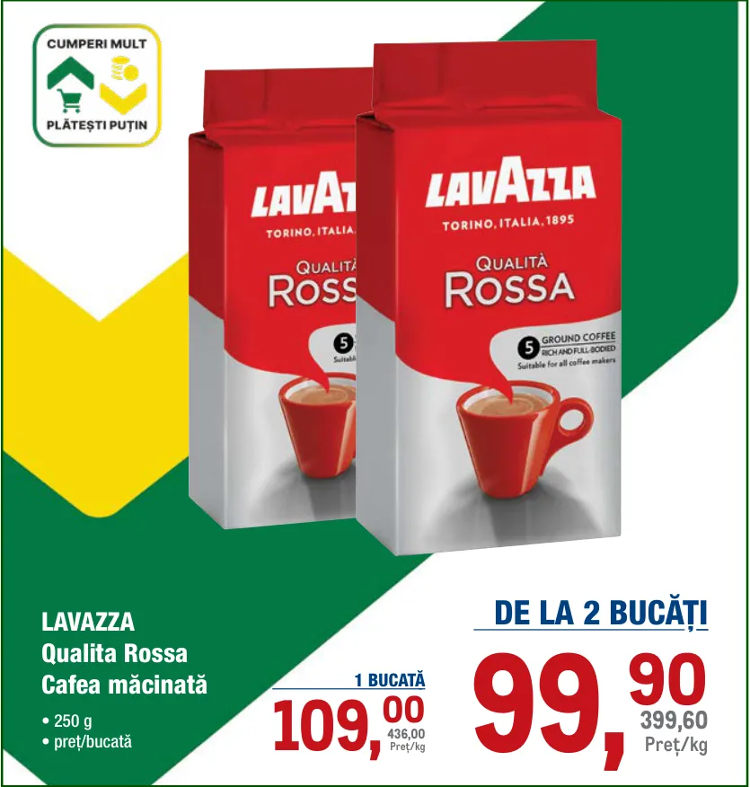 LAVAZZA Qualita Rossa cafea măcinată, 250 g