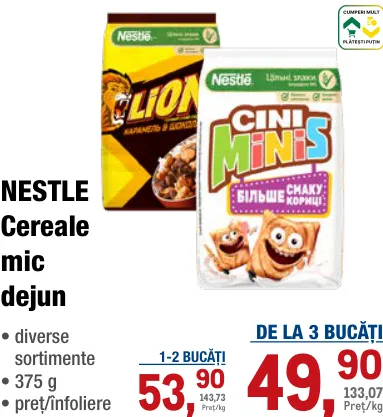 NESTLE cereale pentru micul dejun, 375 g