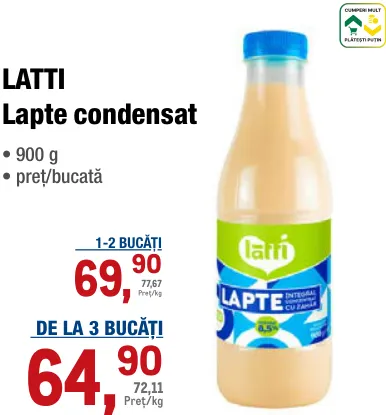 LATTI згущене молоко, 900 г