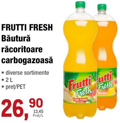 FRUTTI FRESH Băutură răcoritoare carbogazoasă 2 L