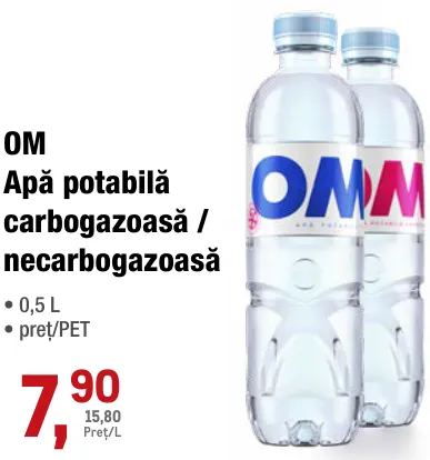 OM Apă potabilă carbogazoasă / necarbogazoasă 0,5 L