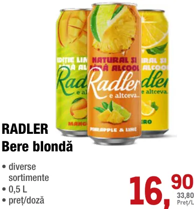 RADLER Bere blondă 0,5 L