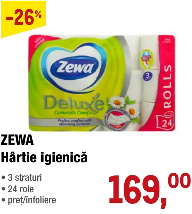 Hârtie igienică ZEWA, 24 de role
