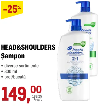 Șampon HEAD&SHOULDERS, 800 ml