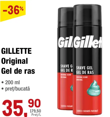 Гель для гоління Original GILLETTE, 200 мл