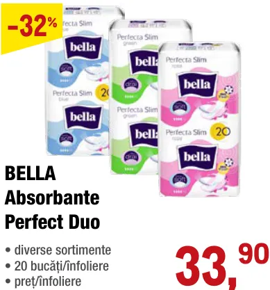 BELLA Absorbante Perfect Duo 20 bucăți/înfoliere