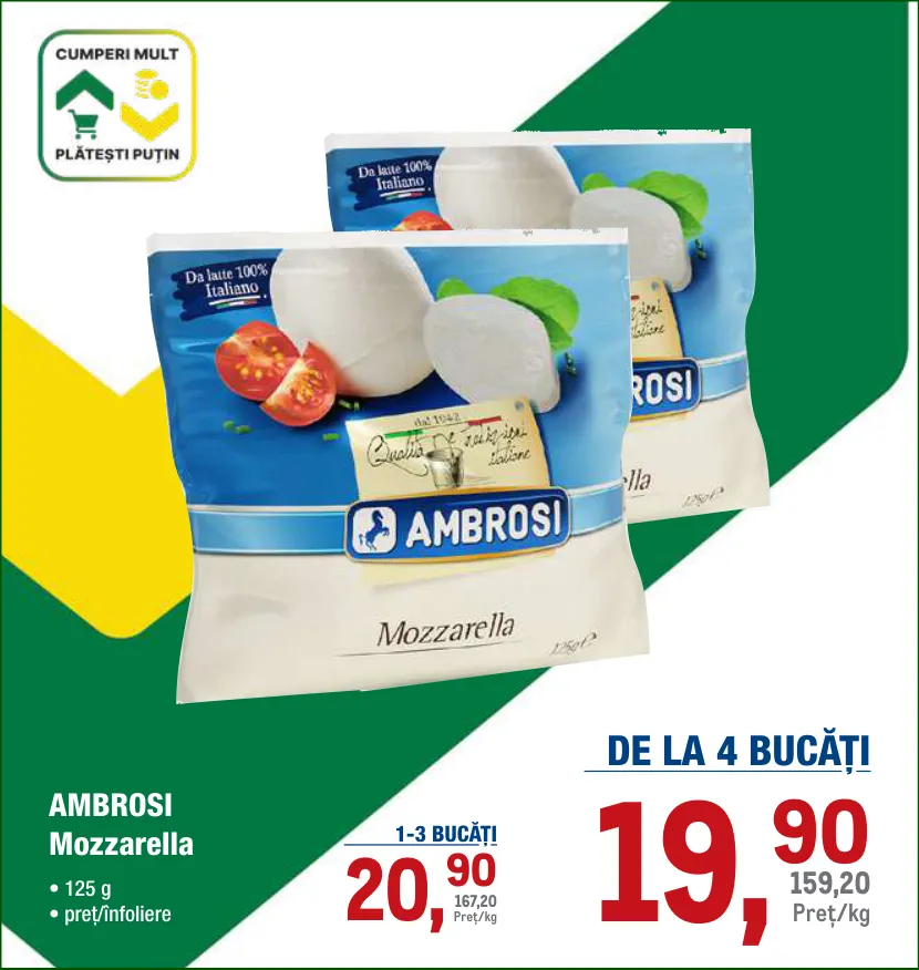 AMBROSI Mozzarella, 125 g