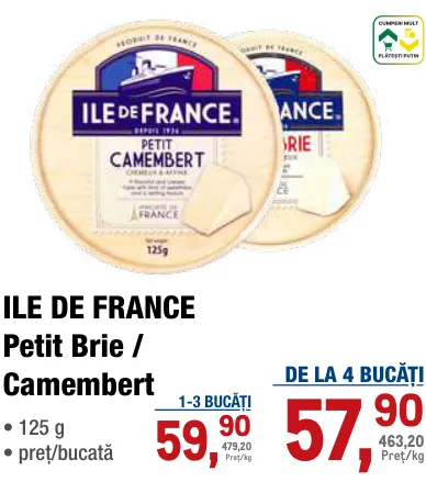 ILE DE FRANCE Petit Brie / Camembert, 125 g